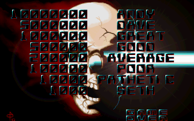 Starball IBM PC/Compatibles Screenshot: High scores.