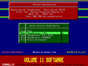 Starball for IBM PC/Compatibles - Select a digital sound device.