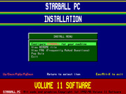 Starball for IBM PC/Compatibles - Main menu.