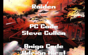 Raiden for IBM PC/Compatibles - Title screen and credits scrolling vertically.