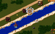 Raiden for IBM PC/Compatibles - Watch out for the turrets on the ground.
