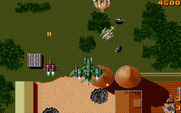 Raiden for IBM PC/Compatibles - Enemy planes approach from all directions.