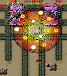 Raiden for Arcade - Using a bomb to attempt to destroy these things!