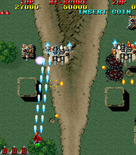 Raiden for Arcade - Using weapons upgrades to attack some large ships.