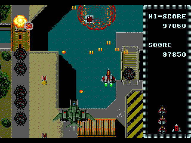Raiden Sega Genesis / Mega Drive Screenshot: Watch out for attacks from behind...