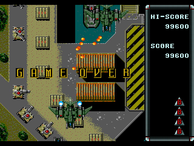 Raiden Sega Genesis / Mega Drive Screenshot: Game over.