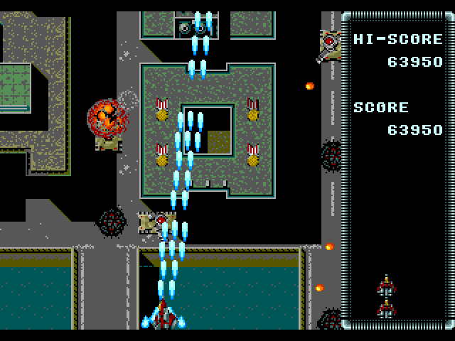 Raiden Sega Genesis / Mega Drive Screenshot: Pick up the medals for a bonus!