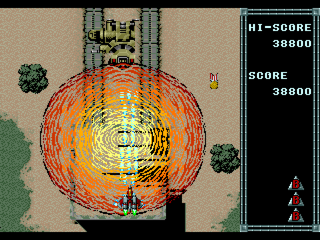Raiden Sega Genesis / Mega Drive Screenshot: Bombs can cause lots of damage!