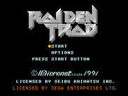 Raiden for Sega Genesis / Mega Drive - Main menu.