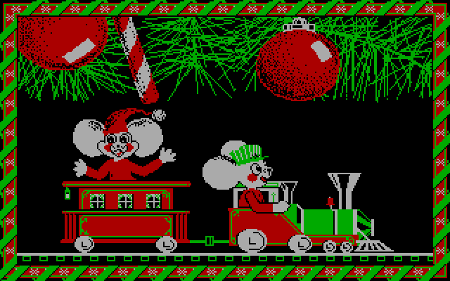 Jingle Disk IBM PC/Compatibles Screenshot: Here comes the train!