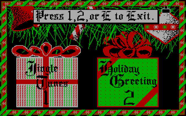 Jingle Disk IBM PC/Compatibles Screenshot: The main menu.