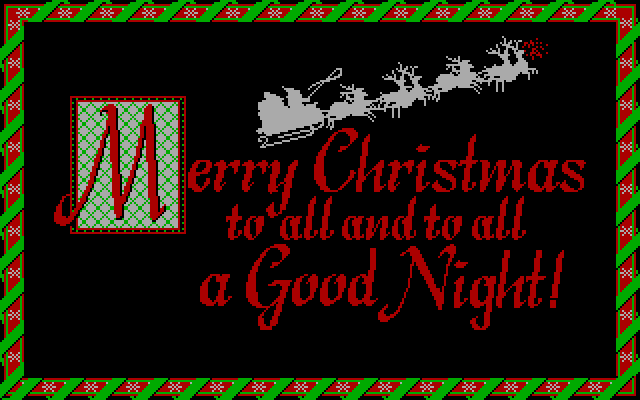 Jingle Disk IBM PC/Compatibles Screenshot: Merry Christmas!