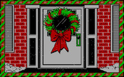 Jingle Disk for IBM PC/Compatibles - A wreath on a door.