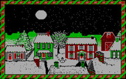 Jingle Disk for IBM PC/Compatibles - Snow falls on a town at night...
