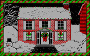 Jingle Disk for IBM PC/Compatibles - Houses are decorated with flashing christmas lights.