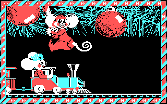 Jingle Disk IBM PC/Compatibles Screenshot: Here comes the train!