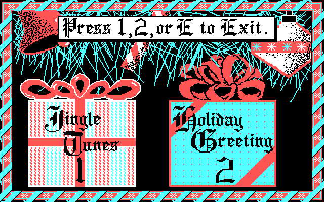 Jingle Disk IBM PC/Compatibles Screenshot: The main menu.
