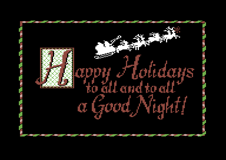 Jingle Disk Commodore 64 Screenshot: Happy Holidays!
