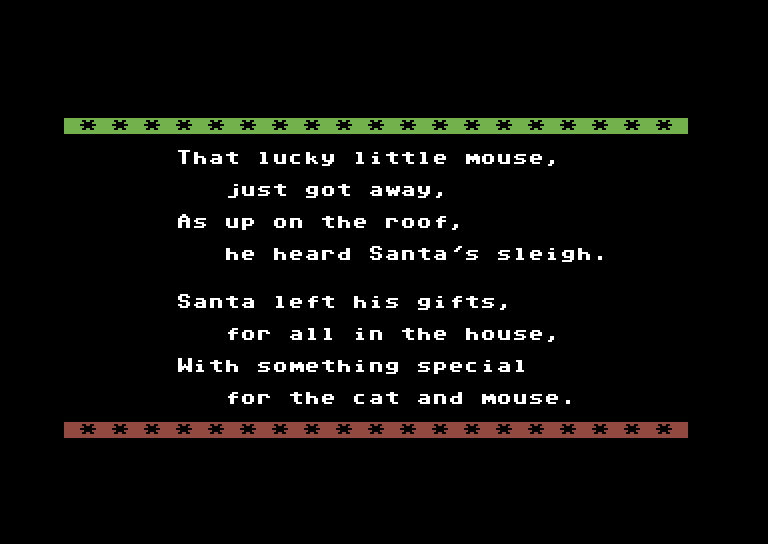 Jingle Disk Commodore 64 Screenshot: Santa has arrived!