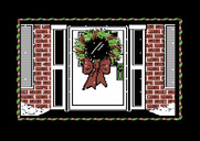 Jingle Disk for Commodore 64 - A wreath on the door of one of the houses.