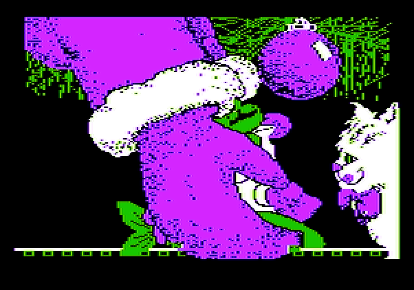 Jingle Disk Apple II Screenshot: Santa is here!