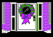Jingle Disk for Apple II - A wreath on a door.