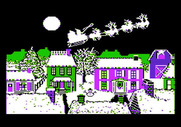 Jingle Disk for Apple II - Santa's sleigh can be seen leaving town...