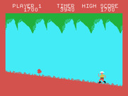 Jungle Hunt for TI-99/4A - Jump over the incoming boulders...