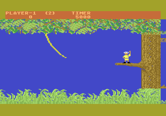 Jungle Hunt Atari 5200 Screenshot: Game start.