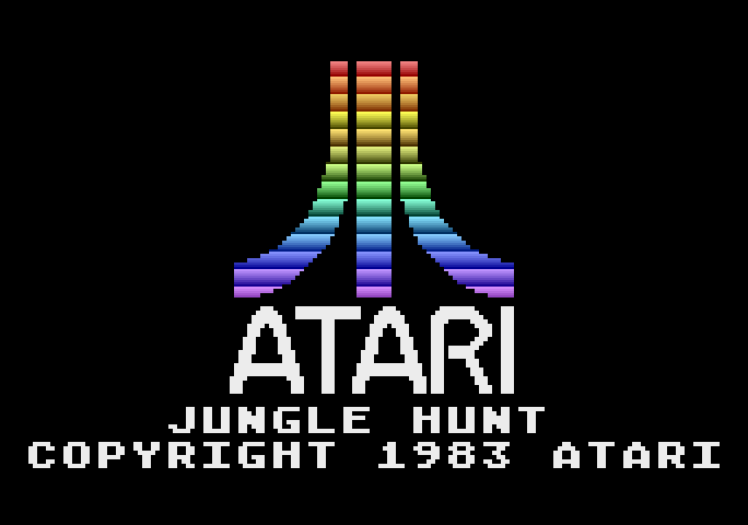 Jungle Hunt Atari 5200 Screenshot: Atari logo and game title.