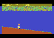 Jungle Hunt for Atari 5200 - With larger boulders you can attempt to duck under them.