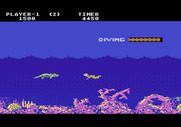 Jungle Hunt for Atari 5200 - Swimming; don't get caught by crocodiles!