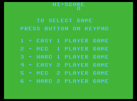 Jungle Hunt ColecoVision Screenshot: Game options.
