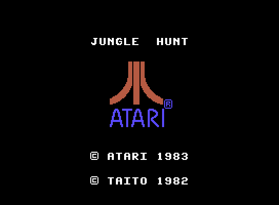 Jungle Hunt ColecoVision Screenshot: Atari logo.