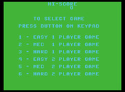 Jungle Hunt for ColecoVision - Game options.