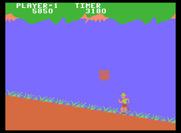 Jungle Hunt for ColecoVision - The larger boulders are more difficult to avoid.