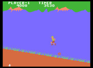 Jungle Hunt for ColecoVision - Jumping over a rock...