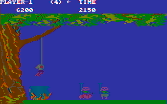 Jungle Hunt IBM PC/Compatibles Screenshot: The natives got me!