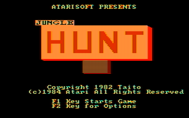 Jungle Hunt IBM PC/Compatibles Screenshot: Title screen.