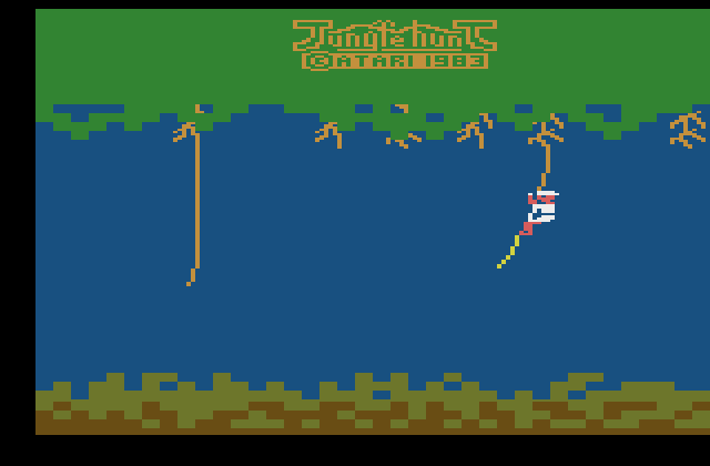 Jungle Hunt Atari 2600 Screenshot: Title screen.