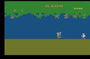 Jungle Hunt for Atari 2600 - The natives appear one at a time instead of as a pair in the Atari 2600 version.