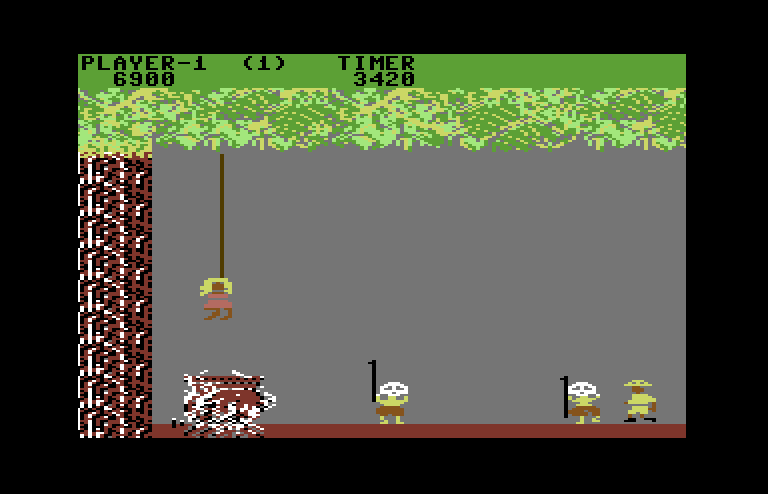 Jungle Hunt Commodore 64 Screenshot: The final challenge!