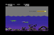 Jungle Hunt for Commodore 64 - Swimming in jungle rivers...