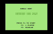 Jungle Hunt for Commodore 64 - Title screen and game options.