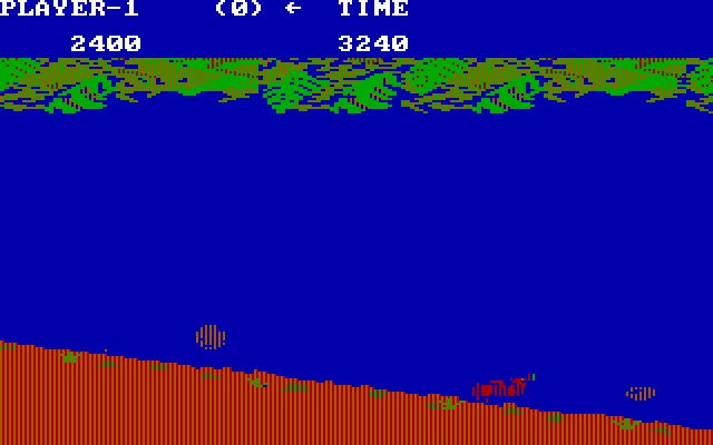 Jungle Hunt IBM PC/Compatibles Screenshot: Oops, I got hit by a rock...
