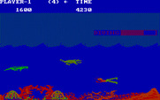 Jungle Hunt for IBM PC/Compatibles - Swimming in the river; avoid the crocodiles!