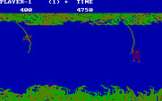 Jungle Hunt for IBM PC/Compatibles - On more difficult levels monkeys are on the vines to get in your way.
