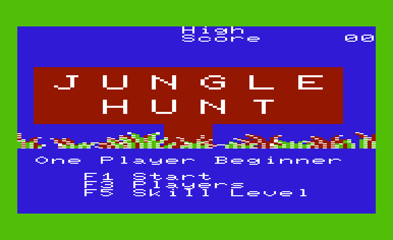 Jungle Hunt Commodore VIC-20 Screenshot: Game options.