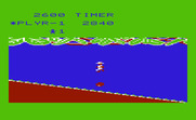 Jungle Hunt for Commodore VIC-20 - Jumping over a rock.