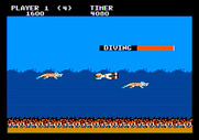 Jungle Hunt for Apple II - Diving...Avoid the many dangers below water!